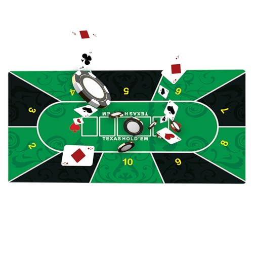 Nixiara Holdem Pokermatte, Texas Holdem Matte | Dicke Gummi-Tischdecke, rutschfeste Spiel-Layout-Matte | Tisch-Holdem-Matte Für Home-Entertainment, Brettspielräume, Treffen Mit Freunden von Nixiara