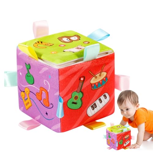 Nixiara Kleinkind beruhigender Musikwürfel, Cartoon Musical Learning Cube - Frühes Lernen Kleinkind Musikwürfel mit Licht | Mit Tiermustern Fine Motor Skills Verbund Mädchen Spiel für Cradle, von Nixiara