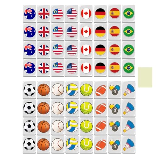 Nixiara Mahjong-Spiel mit Nationalflaggen | Mahjong-Set der Nationalflaggen, interaktive Aktivität für Familienabende auf Reisen Picknick Nixiara Mahjong-Spiel mit Nationalflaggen | Mahjong-Set der Nationalflaggen, interaktive Aktivität für Familienabende auf Reisen Picknick von Nixiara
