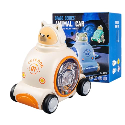 Nixiara Rennwagenspielzeug, Spielzeugauto, Cartoon Space Animal Racing Car, Bildungsreiseaktivitäten geschäftiger Würfelspielzeug, süßes dringendes Reibungsfahrzeug für und Mädchen von Nixiara