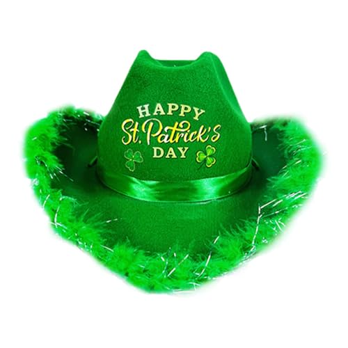 Nixiara San Patricio Day Caker, San Patricio Day Hat – Layers Of The Irish Festival, St. Patricks Day Cowgirl Caps Shamrock für Halloween Girls For Women von Nixiara