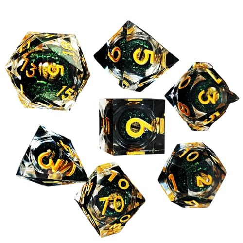 Taschenharz-Würfelspiel – Polyedrisches Würfelspiel | Harz-Würfelspiel für Gesellschaftsspiele, Würfel und Zubehör, einzigartiges Design mit flüssigem Kern, kleine polyedrische Würfel für Spiele Taschenharz-Würfelspiel – Polyedrisches Würfelspiel | Harz-Würfelspiel für Gesellschaftsspiele, Würfel und Zubehör, einzigartiges Design mit flüssigem Kern, kleine polyedrische Würfel für Spiele von Nixiara