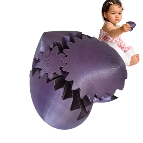 3D-Druck-Getriebeball, 3D-gedrucktes Spielzeug zum Stressabbau,Herzförmiger 3D-Kugelball 3D-gedruckter Zahnradball - Tragbare, einzigartige 3D-gedruckte Spielzeugball-Fidget-Ausrüstung für Heim- und F von Nixieen