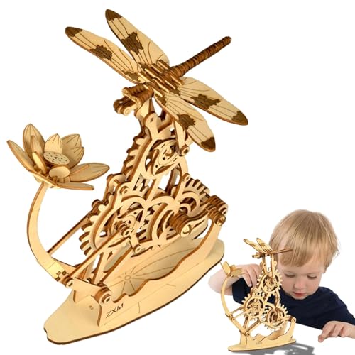 3D-Holzpuzzle Libelle,3D-Holzpuzzle | Dragonfly Collectibles Holzmodellbausätze,Mechanisches Modell-Puzzle-Set mit 158 ​​Teilen, Denksport-Puzzle für Heimdekoration, Hauseinweihung, Hobbys für Erwachs von Nixieen