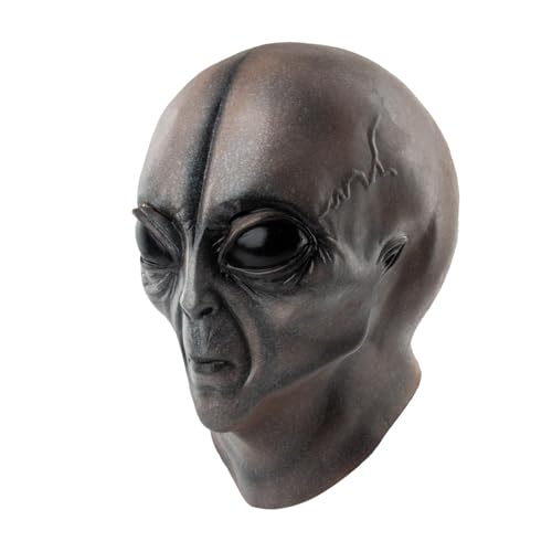 Alien-Vollkopfmaske – Halloween-Kopfbedeckung, gruseliges Kostüm | Lustige Kostümmasken, Kostüm-Requisite für Feiern, einzigartige Alien-Maske für Themenveranstaltungen und Kostümpartys von Nixieen