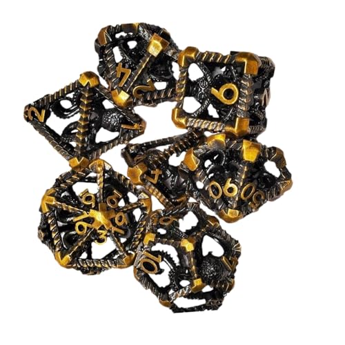 Cool Dice Set, Rollenspiel-Würfel - Steampunk Hollow Dragon Dice,Einzigartige Familienbrettspiele Rollenspiel Accessoires für Kinder, Erwachsene, Männer, Frauen von Nixieen