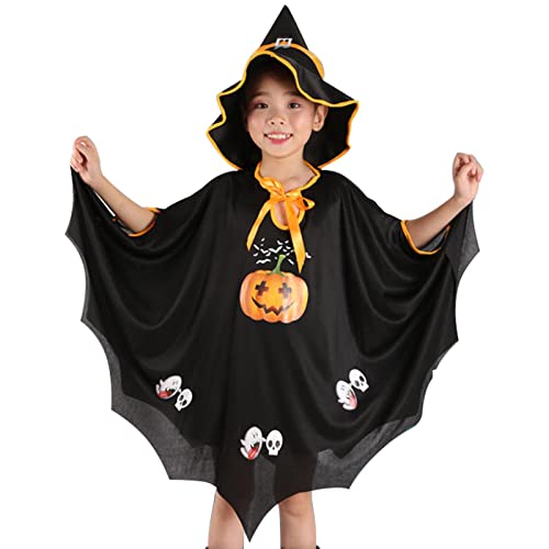 Halloween-Umhang für Kinder - Kinderumhang, Halloween-Kostüme Kinderumhang | Unverwechselbarer Partyumhang mit Umhängen, Polyester-Cosplay-Kostüm mit Hut, vielfältige Einsatzmöglichkeiten für Hallenko von Nixieen