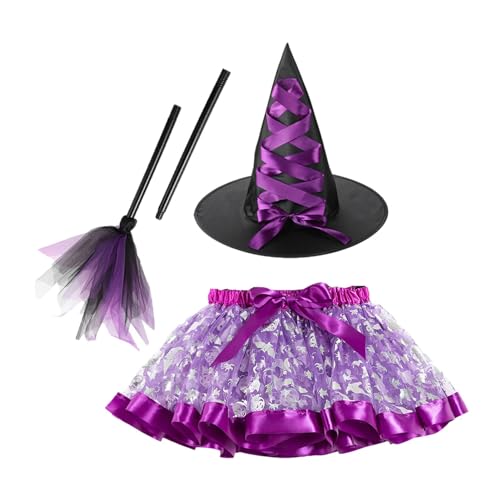 Hexenrock für Frauen – 3-teiliges Halloween-Kostüm, Halloween-Kostümrock | Kostüme und Accessoires für Mädchen, ideal für Prinzessinnen auf Halloween-Partys und Feiern von Nixieen