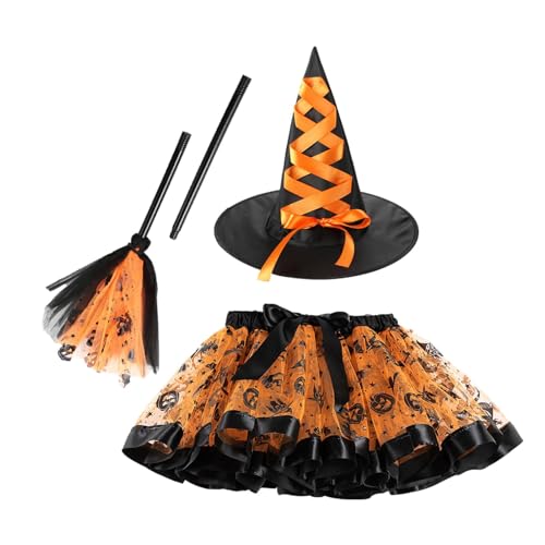 Hexenrock für Frauen – 3-teiliges Halloween-Kostüm, Halloween-Kostümrock | Kostüme und Accessoires für Mädchen, ideal für Prinzessinnen auf Halloween-Partys und Feiern von Nixieen