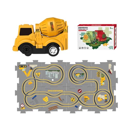 Kinder-Puzzle-Eisenbahnwagen-Spielset,Puzzle-Spielzeug-Eisenbahnwagen,Gleis-Spielset, Puzzle, Gleiswagen-Set zusammenbauen | Straßenbauer, Spielzeug, Lernmatte, Eisenbahnwagen für den Innenbereich von Nixieen