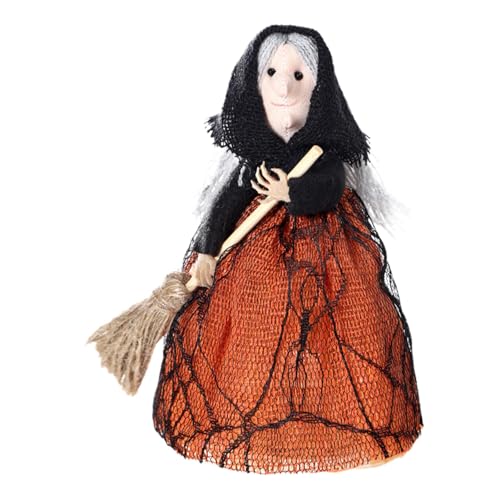 Lustiges Halloween-Hexenpuppenspielzeug, Halloween-Hexenpuppe, Horror – Lebendige Halloween-Dekoration, handgefertigtes Halloween-Dekorations-Zubehör, Halloween-Puppe von Nixieen