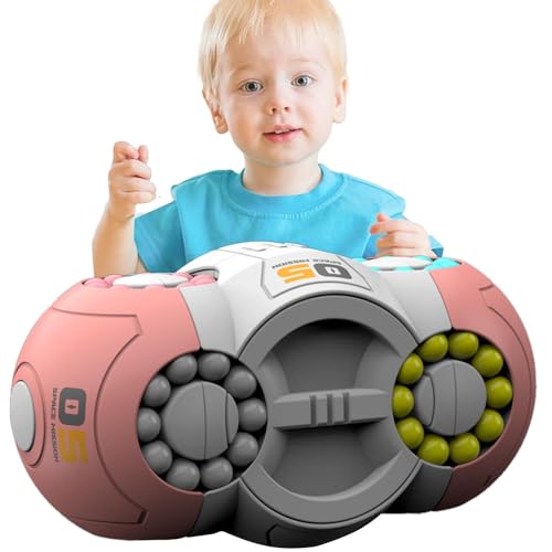 Magische Bohnen für Kinder, rotierender Zauberbohnenwürfel - Fidget Hand Sensorisches Spielzeug - 360 Grad drehbares Lern- und Bildungsspielzeug, pädagogischer Würfelspinner für Kinder, , Mädchen ab 3 von Nixieen