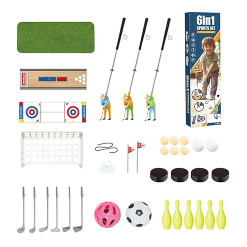 Nixieen -Golfspielzeug, Golfspiele für Kinder | 6-in-1-Golfschläger Set | Kinder Spielzeug, die Ball-Multifunktion für Eltern-Kind-Geräte platzieren von Nixieen