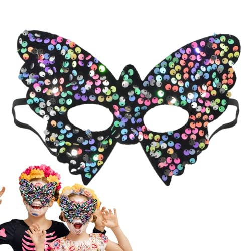 Nixieen Maskerade-Gesichtsbedeckung, Maskerade-Halbgesichtsbedeckung | Bling Masquerade Gesichtsbedeckung für Frauen - Halbe Gesichtsbedeckung mit Pailletten-Design, für Mädchen, Kostüm, Party von Nixieen