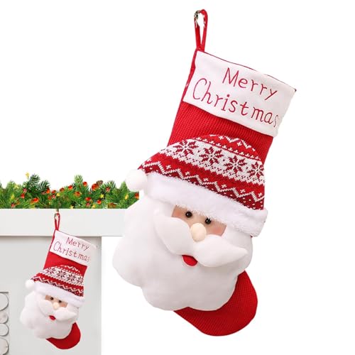 Socken für Weihnachtsdekorationen,Familien-Weihnachtsstrümpfe | Weihnachtssocken Süße Süßigkeitentütenstrümpfe - Elastischer Christbaumschmuck, wiederverwendbarer Weihnachts-Leckerli-Beutel für die Lo von Nixieen