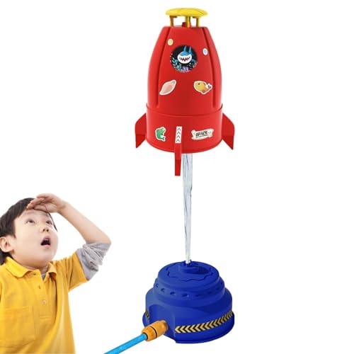 Sprinkler für Kinder,Wassersprinkler für Kinder für draußen,Drehbare Wassersprinkler in Raketenform für Kinder | Multifunktionales Sprinklerspielzeug, farbenfrohes tragbares Wasserspielzeug für den Au von Nixieen