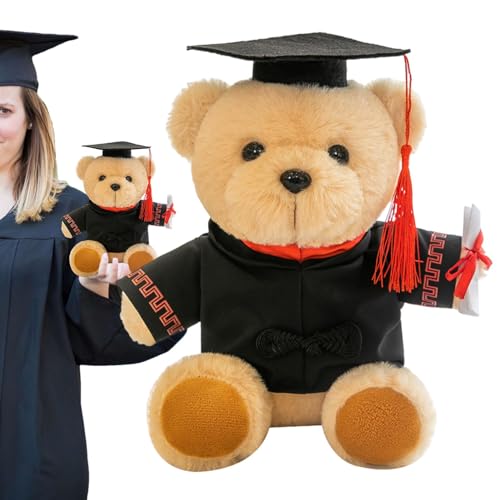 Stofftier zum Abschluss 2024, Abschlussbärklasse 2024 | 17,8 cm großer graduierter Teddybär - 2024 Teddybär, süßer Bär mit Abschlusshut und Diplo von Nixieen