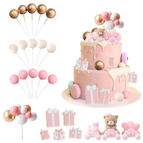 Kuchen Tortendeko DIY Tortendeko Kuchen: Nizirioo Rosa Kuchen Deko Mädchen Baby Tortendeko Rosa Bär Deko Happy Birthday Cake Topper Tortendeko Hochzeit für Geburtstag Hochzeitstag Babyparty,Rosa von Nizirioo