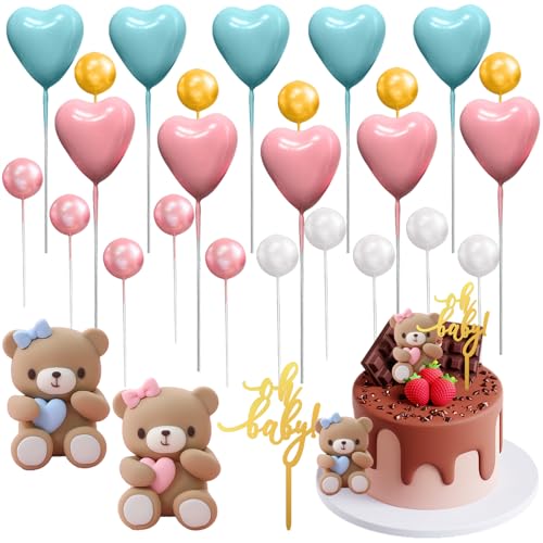 Nizirioo 28 Stück Kuchen Tortendeko: DIY Tortendeko Kuchen, Babyparty Deko Mädchen Junge, Happy Birthday Cake Topper DIY Hochzeit für Hochzeit Hochzeitstag Geburtstag Babypart von Nizirioo