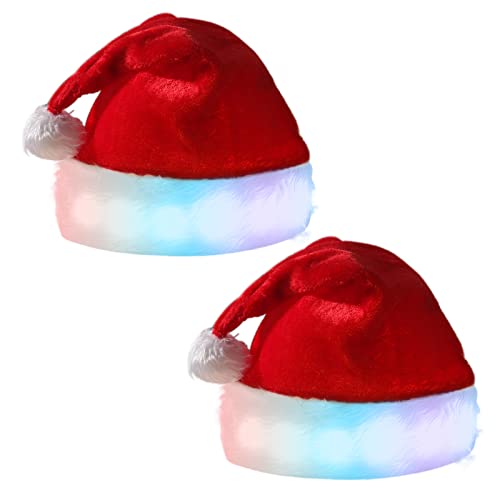 Weihnachtsmütze Led Glitzer Mütze Erwachsene: Weihnachtsmuetze Mit Christmas Licht, Nizirioo Weihnachten Kinder Nikolausmuetze Baby Rot Weihnachts Muetze, for Halloween Deko Herren Und Damen Geschenke von Nizirioo