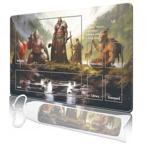 MTG Playmat, Playmats for MTG TCG 61.0 cm x 35.6 cm Stitched Edges Play Mat with Free Storage Bag for Cards Game Play Waterproof Battle Board Game MTG Playmat with Zones von Nkddert