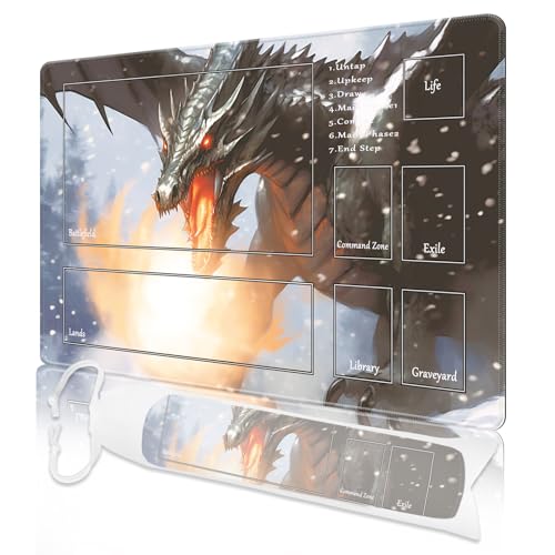 MTG Playmat, Playmats for MTG TCG 61.0 cm x 35.6 cm Stitched Edges Play Mat with Free Storage Bag for Cards Game Play Waterproof Battle Board Game MTG Playmat with Zones von Nkddert