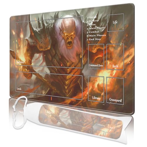 "Nkddert“ MTG-Spielmatte, Spielmatten für MTG TCG, 61 x 35,6 cm, genähte Kanten, Spielmatte mit kostenloser Aufbewahrungstasche für Kartenspiele, wasserdichtes Battle-Brettspiel, MTG-Spielmatte mit Z von Nkddert