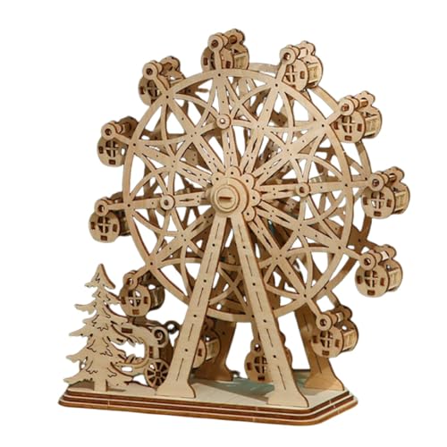 3D-Holzpuzzles für Erwachsene,3D-Puzzles für Erwachsene - DIY-Architektur-Riesenrad | Riesenrad-Bausatz, pädagogisches Schreibtischspielzeug zum Geburtstag von Nkmujil