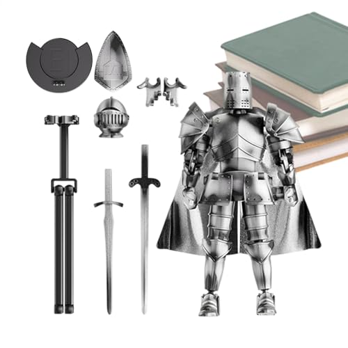 Action Figure, Desktop Decorations, Multi-Jointed Medieval Knight Fully Articulated Movable Statue for 360° Rotating Head Flexible Figurine Decors, Figures Model, 5.51x5.2 Inches von Nkmujil