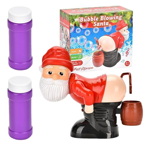 Bubble Blowing Santa, Santa Bubble Blower, Naughty Gnomes Automatic Bubble Blowing Machine, Flash Lights & Music, Fun Bubble Toy for Outdoor & Indoor Activity, Holiday Bubble Blower for Kids von Nkmujil