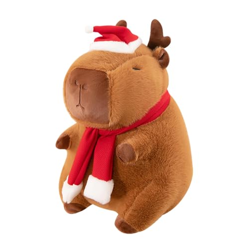 Capybara Stofftier | Weihnachten Capybara Plüsch | Capybara Plüschtier | Capybara-Heimdekoration | 11,81 Zoll süße Wohndekoration, braunes Capybara-Plüschspielzeug für Wohnzimmer, Schlafzimmer von Nkmujil