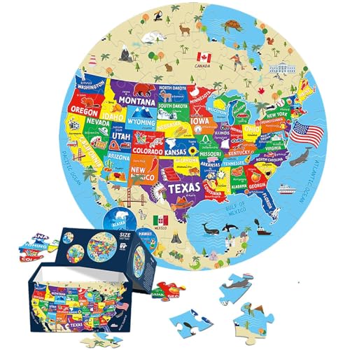 Herausforderndes rundes Puzzle, rundes Puzzle, runde Puzzleteile, 70 Teile, einzigartige, runde Puzzle, interaktive und ansprechende Aktivität für Kinder und Erwachsene von Nkmujil