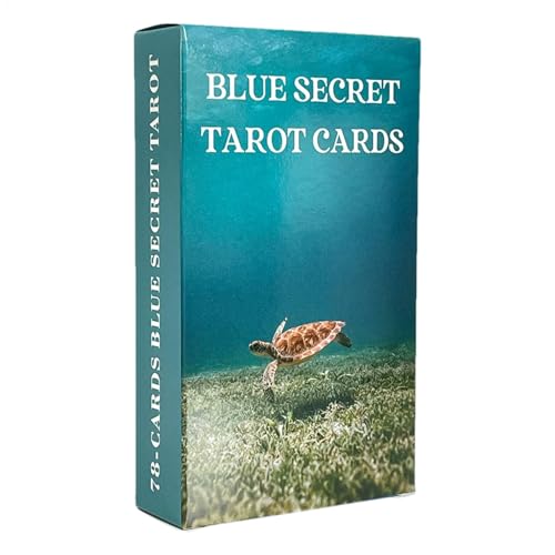 Nkmujil Blue Secret Tarot-Deck, Tarotkarten Set, Tarot-Deck für Anfänger, Wahrsager-Tarotkarten, Tarot-Set für Familienspiel, Englische Tarotkarten, Tarotkarten für Enthusiasten von Nkmujil