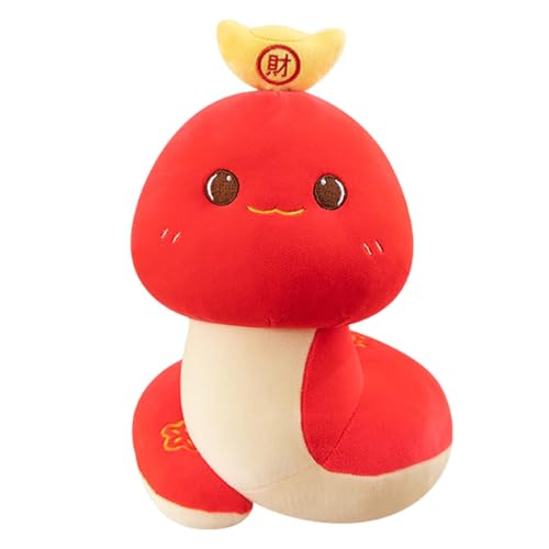 Nkmujil Cute Plush Snake Toy, Adorable Snake Stuffed Toy, Cultural Year of The Snake Stuffed Animal, Whimsical Animal Zodiacs Decorations 9.45" for Kids, Home New Year Decorations (Red, Gray) von Nkmujil