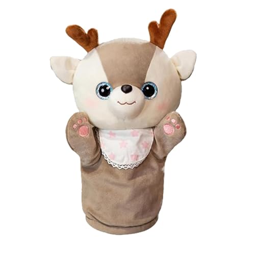 Nkmujil Deer Hand Puppet, Plush Animal Puppets, Storytelling Hand Puppets, Interactive Puppet Toys, Kids Hand Puppets, Realistic Animal Puppets, Soft Plush Puppets for Educational Story Puppets von Nkmujil