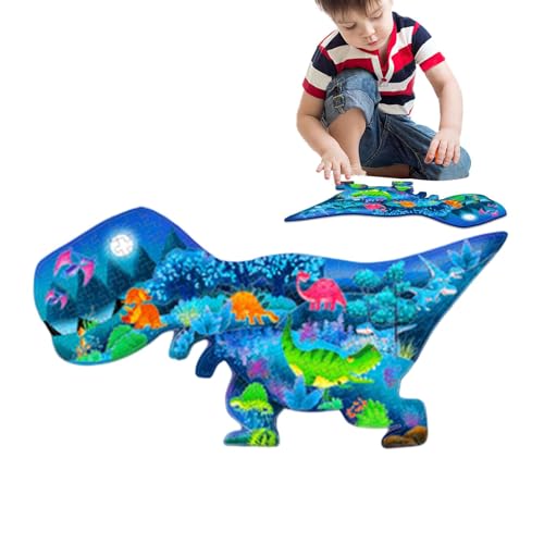 Dinosaurier-Puzzles für Erwachsene,Dinosaurier-Puzzle,Lustiges Puzzle-Spielzeug Leuchtend | Bodenpuzzle für Kinder im Alter von 3–8 Jahren, 200 Teile Puzzle in Tierform, Puzzlespielzeug für von Nkmujil