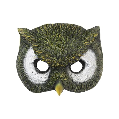 Nkmujil Face Cover Halloween, Kids Owl Face Cover, PU Holiday Owl Masque, Animal Pattern Cosplay Props, Halloween Masquerade Accessories, Owl Costume Masks for Halloween Masquerade, Kids, Adults von Nkmujil