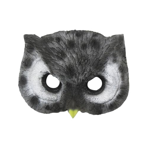 Nkmujil Face Cover Halloween, Kids Owl Face Cover, PU Holiday Owl Masque, Animal Pattern Cosplay Props, Halloween Masquerade Accessories, Owl Costume Masks for Halloween Masquerade, Kids, Adults von Nkmujil