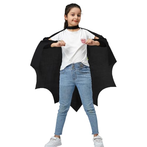 Nkmujil Halloween Bat Costume Set | Bat-Themed Costume | Bat Wings Costume | Bat Ears Headband, Halloween Bat Outfit, Bat Costume for Kids, Adult Bat Costume, Complete Bat Costume Set von Nkmujil