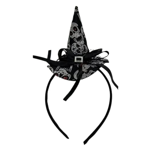 Nkmujil Hexenhut-Stirnband, stabiles Hexen-Stirnband, 5 Stück Hexenkostüm-Zubehör, dekoratives Halloween-Partyzubehör, 25 x 18 x 8 cm für Halloween-Party, drinnen und draußen, schwarze Farbe von Nkmujil