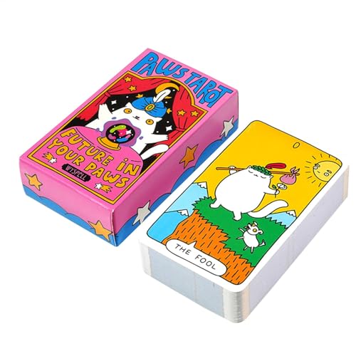 Nkmujil Paws Tarotkarten, Wahrsager-Deck für aufschlussreiche Wahrsagung, englisches Brettspiel, interaktives Kartenspiel für Anfänger & Experten (10,5 x 6,3 cm) von Nkmujil