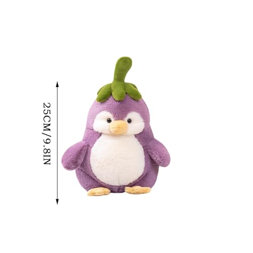 Nkmujil Penguin Plush, Cartoon Eggplant Stuffed Animal Toy, Home Decoration, Sofa Chair Cushion, 9.84 Inches Throw Pillow for Living Room Bedroom, Plush+Cotton, 25cm von Nkmujil