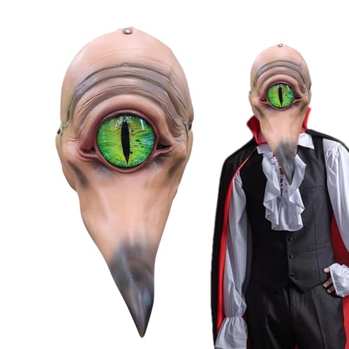 Nkmujil Vogel-Maskerade-Gesichtsbedeckung, Halloween-Vogelmaske - Lange Nase Schnabel Cosplay Maske - Big Eye Bird Face Latexmaske, Horror-Gesichtsbedeckung für Halloween-Dekoration, Kostümzubehör von Nkmujil