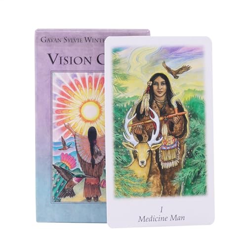 Nkmujil Wahrsager-Tarotkarten, Vision-Tarot-Deck, tragbare Wahrsagungswerkzeuge für Schicksals-Lesungen, interaktive spirituelle Anleitung und Brettspiel-Spaß (10,5 x 6,3 cm) von Nkmujil