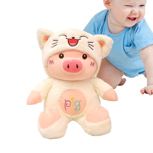 Schweine Stofftier | Schwein Plüschtier | Tierplüschpuppe | Niedliches Tier-Umarmungskissen | Weiches Kuschelkissen, lustiges süßes Schwein-Stofftierspielzeug für Kinder und Erwachsene, Schweine-Plüsc von Nkmujil