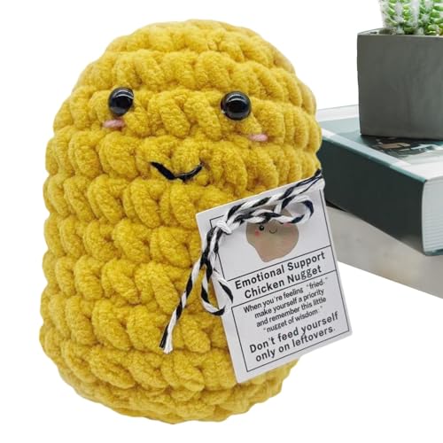 Süßes Kartoffelspielzeug, kleine Kartoffelpuppe, lustige gestrickte Kartoffelpuppe, süße Wollstrickpuppe mit positiver Karte, tragbare zarte weiche Kartoffelpuppenornamente, handgefertigte Puppengesch von Nkmujil