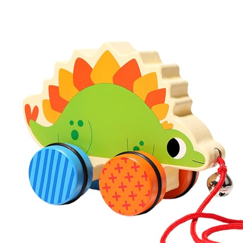 Tier Push Auto, Holz Drache Fahrzeug, Baby Push Car Spielzeug, Sensorische Push Fahrzeuge, Kleinkind Hand Push Auto, Push Toys für Babys, Holz Baby Push Car für über 18 Monate alte Mädchen von Nkmujil