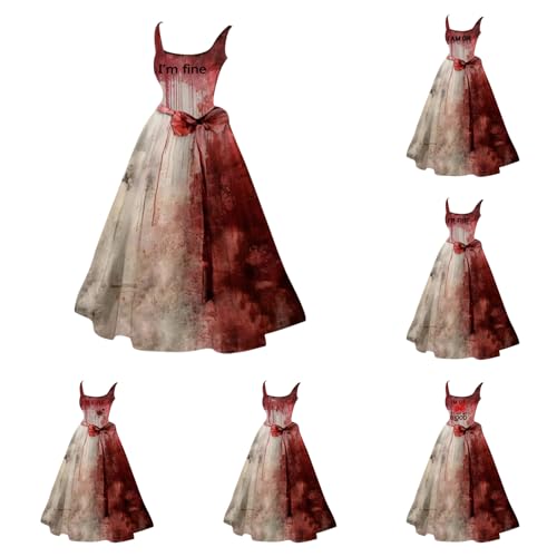 Nlaayong Halloween Kostüm Damen Gruselig Blutige Zombie Braut Horror Elegant Brautkleid Ärmellos Aufdruck Kleid mit Blutigem Print Mittelalter Party Karneval Kleider Nlaayong Halloween Kostüm Damen Gruselig Blutige Zombie Braut Horror Elegant Brautkleid Ärmellos Aufdruck Kleid mit Blutigem Print Mittelalter Party Karneval Kleider von Nlaayong