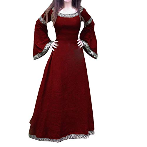 Nlaayong Mittelalter Kleid mit Trompetenärmel Party Kostüm bodenlang Vintage Retro Renaissance Costume Cosplay Damen Halloween-Karnevalskleid Nlaayong Mittelalter Kleid mit Trompetenärmel Party Kostüm bodenlang Vintage Retro Renaissance Costume Cosplay Damen Halloween-Karnevalskleid von Nlaayong