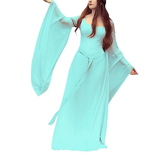 Nlaayong Mittelalter Kleidung Damen, Damen Kleid mit Trompetenärmel Prinzessin Cosplay Maxikleid Halloween Karneval Kostüm Viktorianisches Retro Traditionelles Renaissance Kleid Nlaayong Mittelalter Kleidung Damen, Damen Kleid mit Trompetenärmel Prinzessin Cosplay Maxikleid Halloween Karneval Kostüm Viktorianisches Retro Traditionelles Renaissance Kleid von Nlaayong